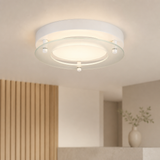 Sunlite 88675 LED 8 Inch Floating Glass Flushmount Ceiling Light Fixture, 17 Watts [2 Pack]