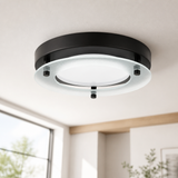 Sunlite 88678 LED 8 Inch Floating Glass Flushmount Ceiling Light Fixture, 2 Pack, 17 Watts [Pack]