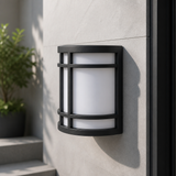 Sunlite LED Mission Style Outdoor Fixture,120 Volts  12 Watts (75W Equivalent), 800 Lumens, Built-in Photocell, Black Finish, Opaque White Lens, Color Temperature Selectable 3000K/4000K/5000K