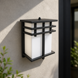 Sunlite LED Mission Style Outdoor Fixture, 120 Volts ,12 Watts (75W=), 800 Lumens, Built-in Photocell, Black Finish, Opaque White Lens, Color Temperature Selectable 3000K/4000K/5000K