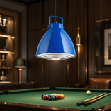 Sunlite 88752 Zed 10″ Decorative Pendant Light Fixture, Medium Base (E26), 60-Watt Max Bulb (Not Included), Matching 4-Foot Adjustable Length Cord, Blue Finish with Decorative Chrome Grille