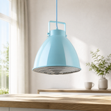 Sunlite 88754 Zed 10″ Decorative Pendant Light Fixture, Medium Base (E26), 60-Watt Max Bulb (Not Included), Matching 4-Foot Adjustable Length Cord, Baby Blue Finish with Decorative Chrome Grille
