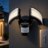 Sunlite 88911-SU LED Dual-Head Square Wall Mount Flood Light Fixture Black Finish