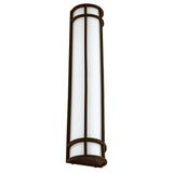 Sunlite  LED Outdoor Mission Style Light Fixture, Half Cylinder Wall Sconce, 120/277 Volts Selectable 3 CCT 3000K-5000K, 15 Watts, 800 Lumens, Non-Dimmable, Black Frame, for Porches, Garage & Entryways