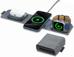 Esoulk 3-in-1 Wireless Travel Charger with 15W Wireless Charging Pad