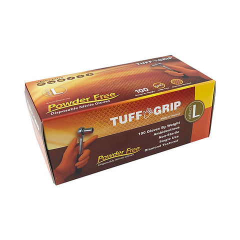 Orange Diamond Grip Industrial Nitrile Glove
