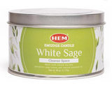 HEM  Smudge Candle 3.2 oz Natural Soy Wax Candle with Real Crystals Inside | Long-Lasting 20 Hour Clean Burn | Home Cleansing, Meditation & Energy Purification