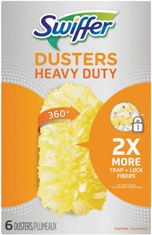 Swiffer  360 Dusters Refill, Dust Lock Fiber, Yellow, 6/Box