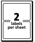 Printable Adhesive Name Badges, 3.38 x 2.33, Blue Border, 100/Pack