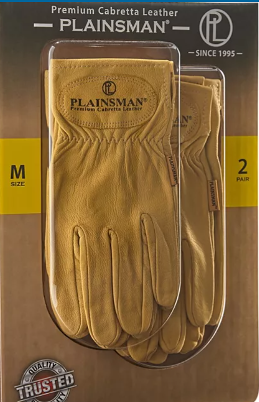 Plainsman Tan Leather Gloves 2 Pairs Mgn Caribbean inc