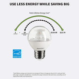 Sunlite 82038-SU LED 90 CRI G16 Globe Light Bulb, 5 Watts [6 PACK]