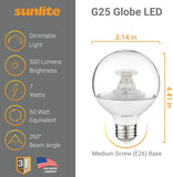 Sunlite 80671-SU LED G25 Globe Light Bulb 2700k