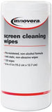 Screen Cleaning Wipes in Pop-Up Tub, Unscented, White, [120 Pack]