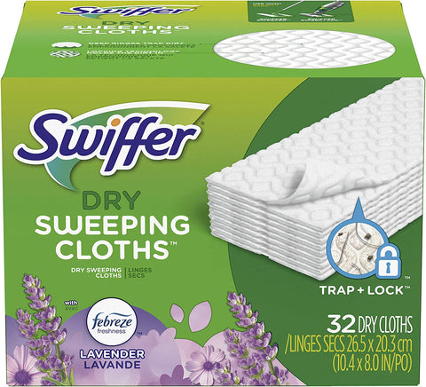 Swiffer Sweeper Dry Pad Refills,   Febreze / Lavender Scent, 32 Ct