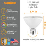 Sunlite  LED PAR30 Short Neck Flood Light Bulb, 9 Watt, [6 PK]