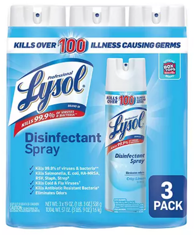 Lysol Disinfectant Spray, Crisp Linen Scent [19 oz., 3 pk.]