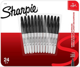 Sharpie Permanent Fine Tip Markers, Black, [24 Count]