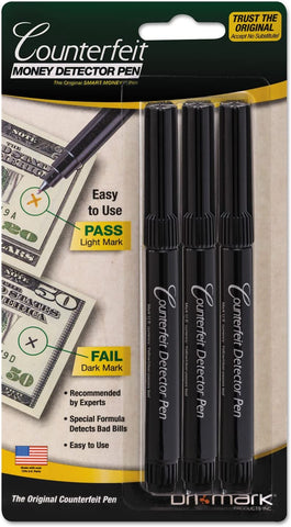 Smart Money Counterfeit Bill Detector Pen, U.S. Currency, [3/Pack]