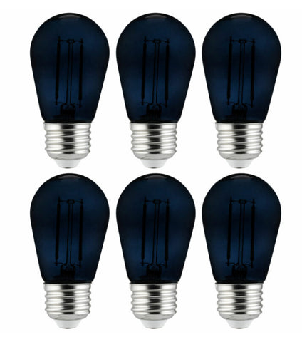 Decorative Bulb S14 Led 2w Transparent Black [6 Pack]