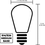 Decorative Bulb S14 Led 2w Transparent Black [6 Pack]