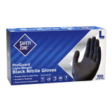 Safety Zone  Standard Glove,  Powder-Free, Nitrile, Black