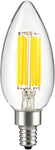 Sunlite 81101 Led Filament  Torpedo Tip Chandelier 6-Watt (60 Watt Equivalent) Clear Dimmable . 4000K