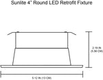 SUNLITE LED RETROFIT 4-INCH ROUND RECESSED DOWNLIGHT DIMMABLE.