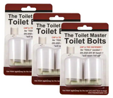 Tool-free Toilet Bolt and Cap System [3-Pack]