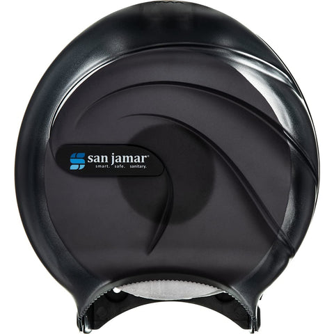 San Jamar Oceans Plastic Single Jumbo Bath Tissue Dispenser, 3.25" Core, Black Pearl