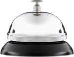 Universal Call Bell, 3.34 inch Diameter, Black & Silver