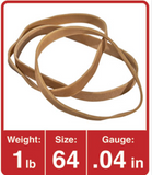 Rubber Bands,  Beige, 1 lb Bag, [320/Pack]